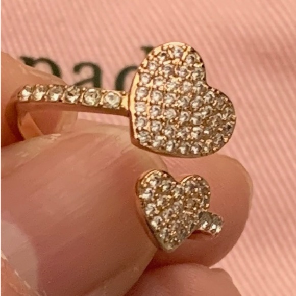 new Kate spade double hearts💕 (yours truly) ring rose gold size 7 - Picture 1 of 3